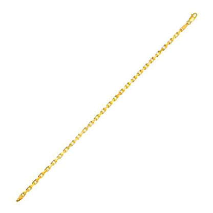14k Yellow Gold French Cable Chain Bracelet  (2.50 mm) Bids.com