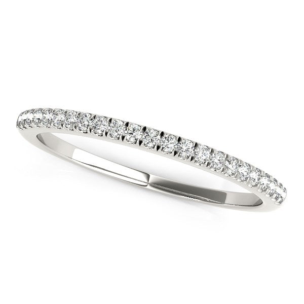 14k White Gold Scallop Style Setting Diamond Wedding Band (1/8 cttw) Bids.com