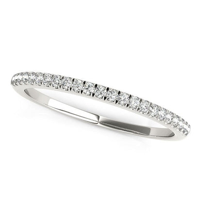14k White Gold Scallop Style Setting Diamond Wedding Band (1/8 cttw) Bids.com