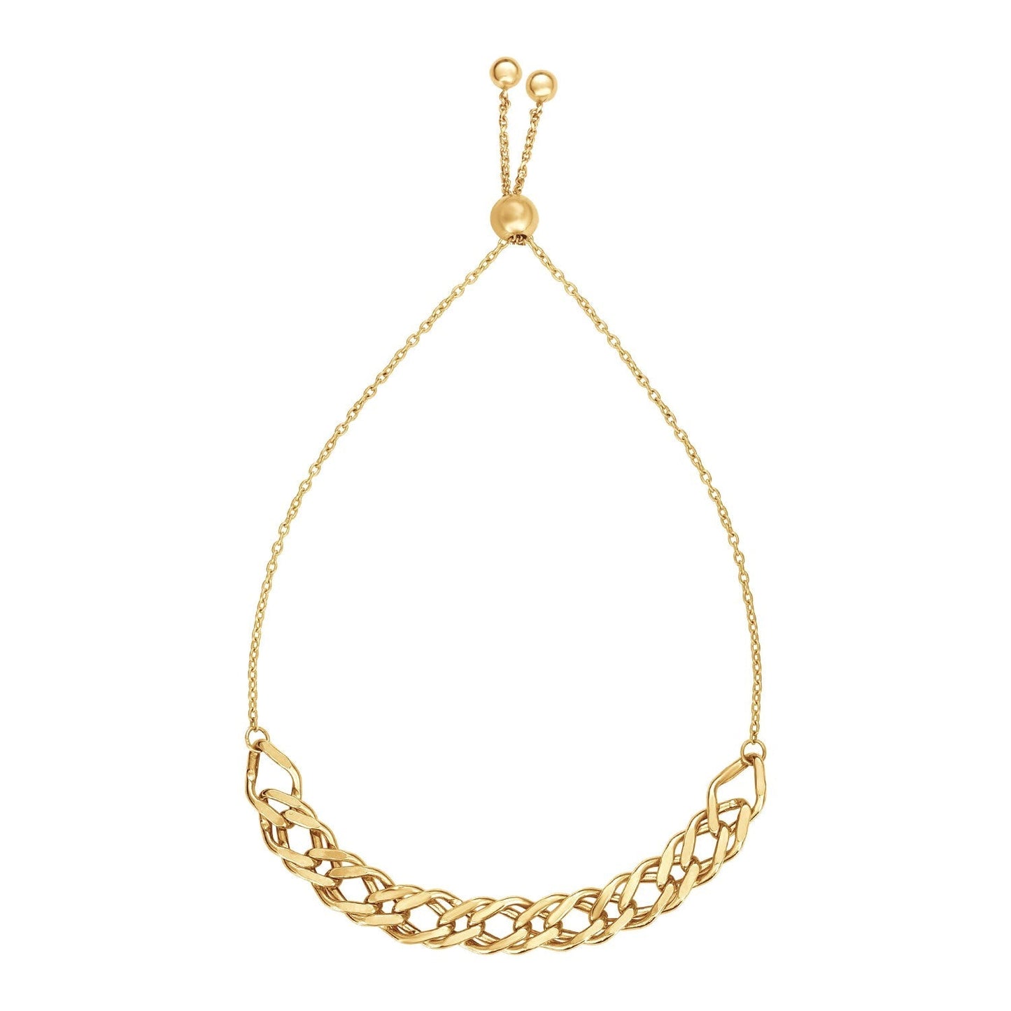 Adjustable Chain Bracelet in 14k Yellow Gold Bids.com