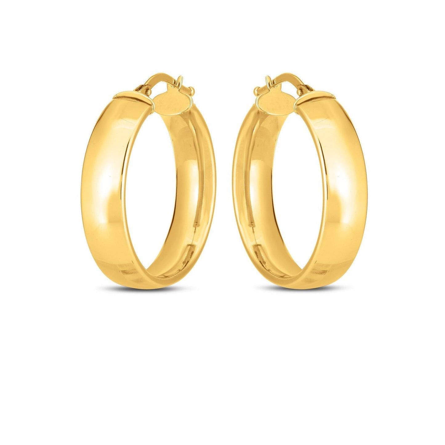 14k Yellow Gold Wedding Band Hoops (6x25mm) Bids.com
