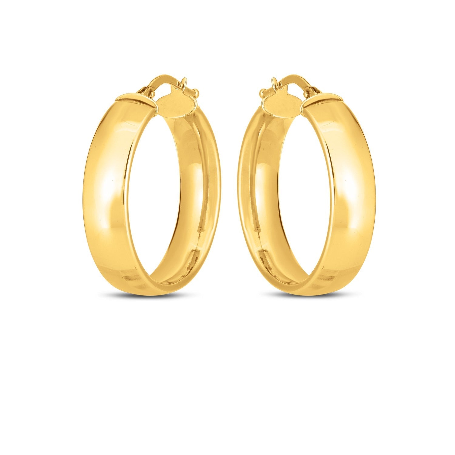 14k Yellow Gold Wedding Band Hoops (6x25mm) Bids.com
