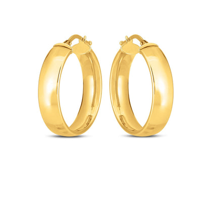14k Yellow Gold Wedding Band Hoops (6x25mm) Bids.com