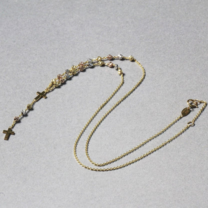 14k Tri-Color Gold Rosary Chain Necklace Bids.com