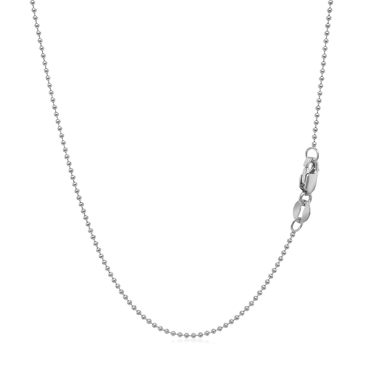 14k White Gold Bead Chain 1.0mm Bids.com