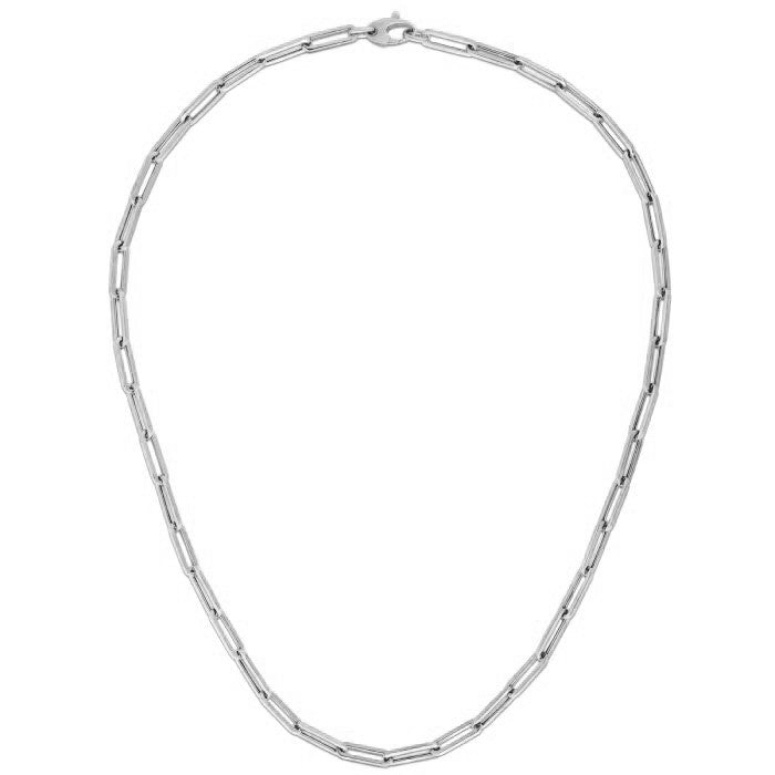 14k White Gold Bold Paperclip Chain (4.2 mm) Bids.com