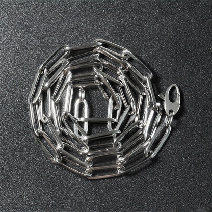 14k White Gold Bold Paperclip Chain (4.2 mm) Bids.com