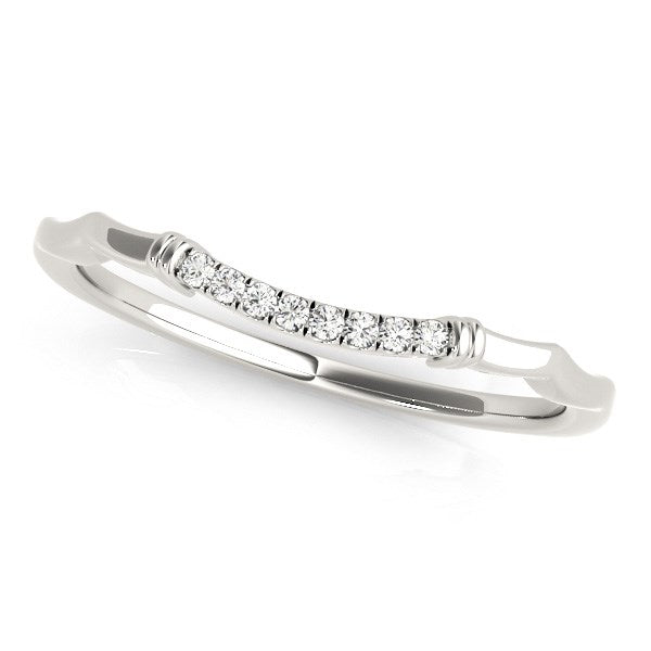 14k White Gold Wave Design Pave Set Diamond Wedding Ring (1/20 cttw) Bids.com