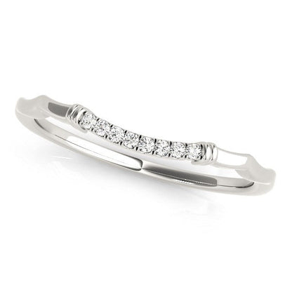 14k White Gold Wave Design Pave Set Diamond Wedding Ring (1/20 cttw) Bids.com