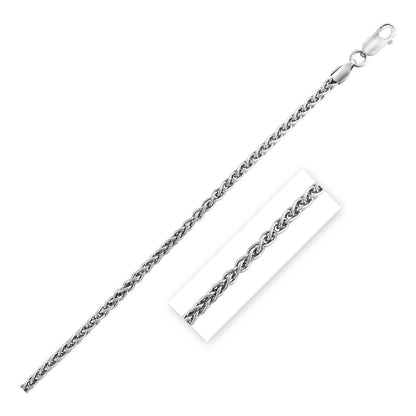 Sterling Silver Rhodium Plated Wheat Chain 2.6mm Bids.com
