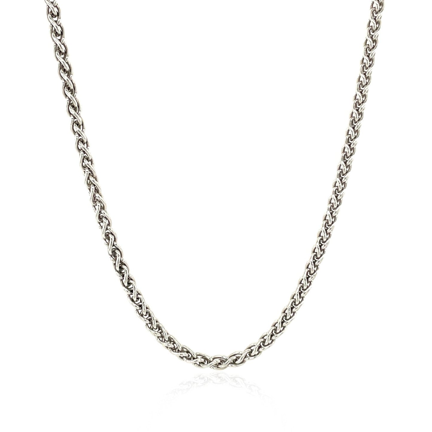 Sterling Silver Rhodium Plated Wheat Chain 2.6mm Bids.com
