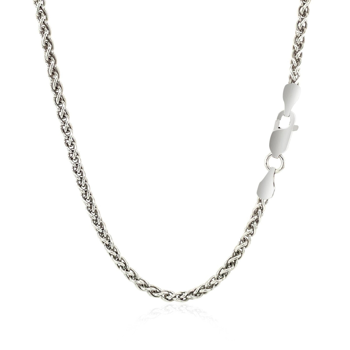 Sterling Silver Rhodium Plated Wheat Chain 2.6mm Bids.com