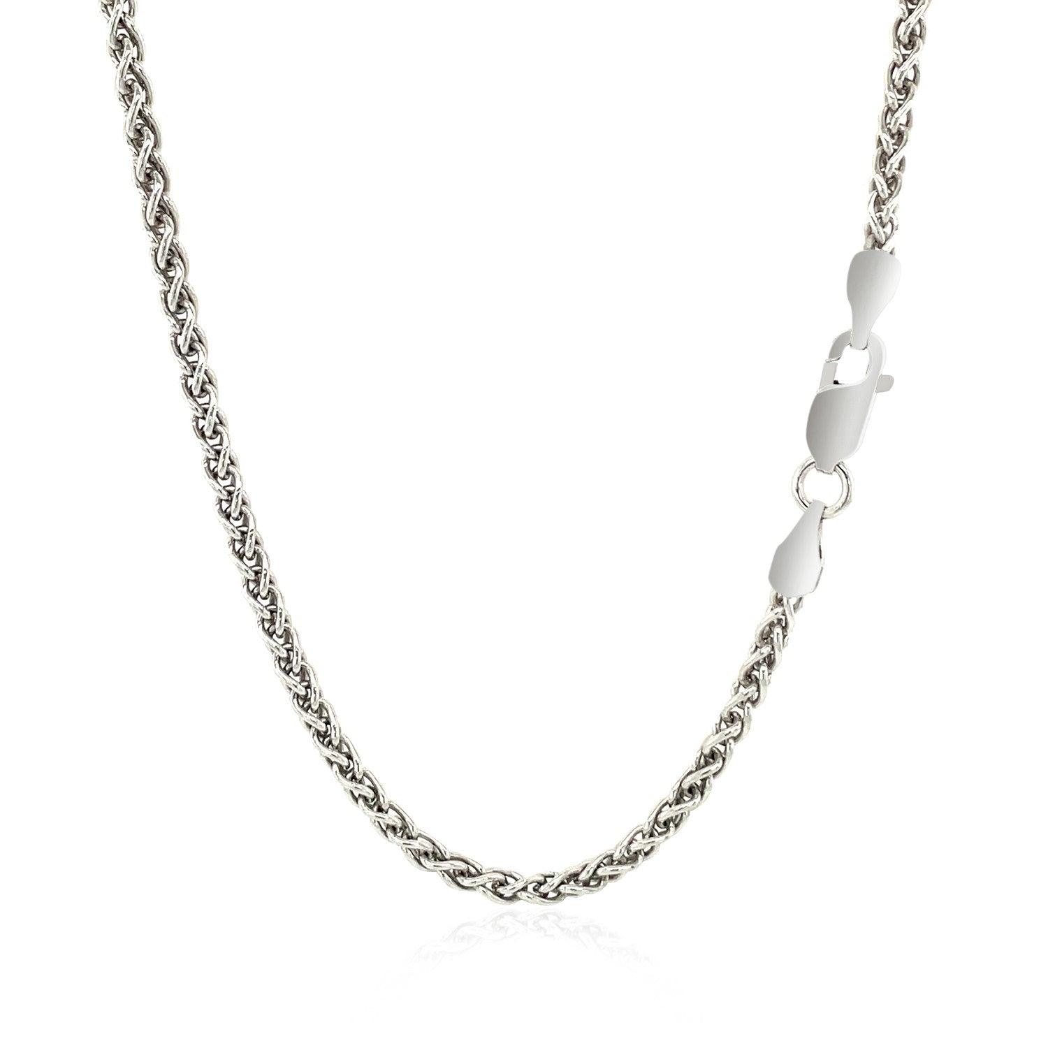 Sterling Silver Rhodium Plated Wheat Chain 2.6mm Bids.com