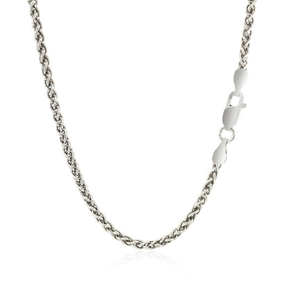 Sterling Silver Rhodium Plated Wheat Chain 2.6mm Bids.com