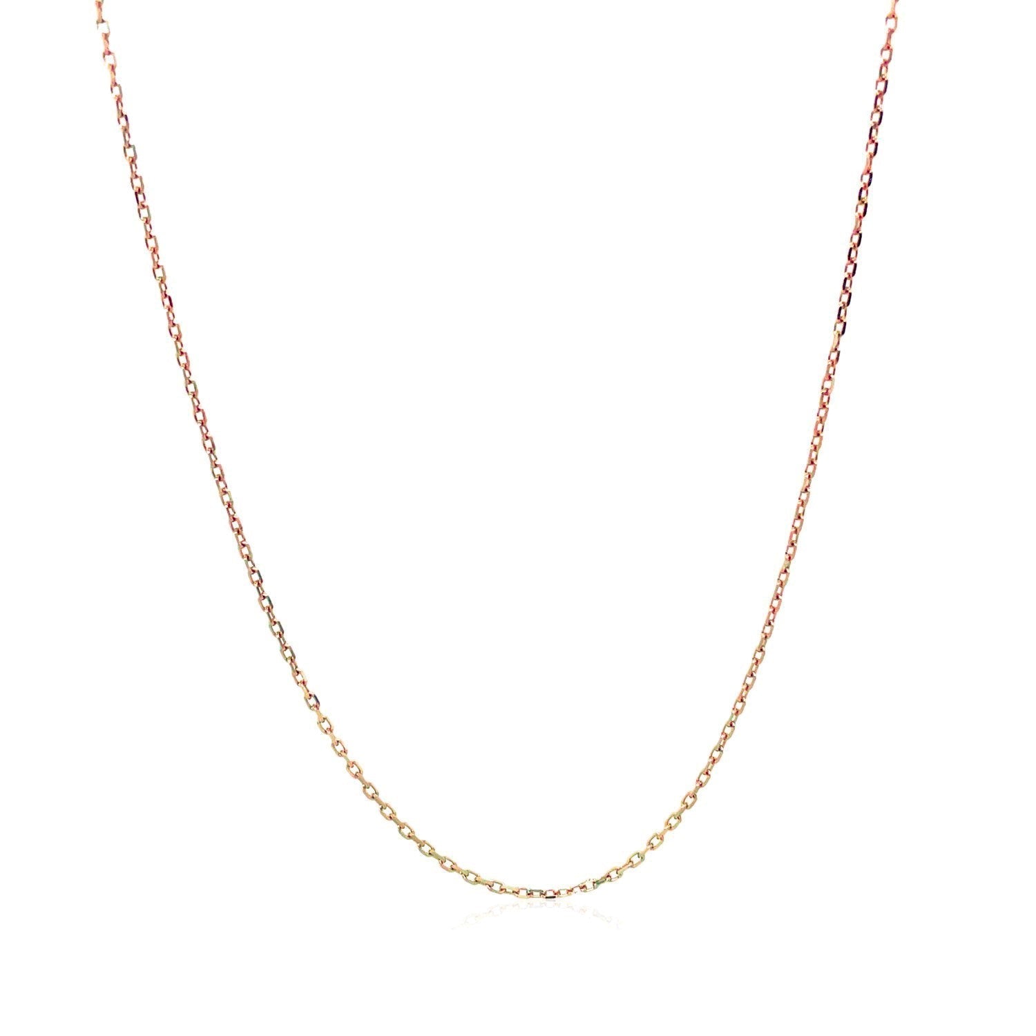 18k Rose Gold Diamond Cut Cable Link Chain (0.75 mm) Bids.com