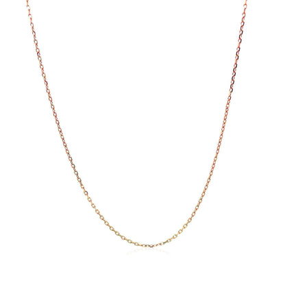 18k Rose Gold Diamond Cut Cable Link Chain (0.75 mm) Bids.com