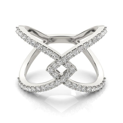 14k White Gold Fancy Entwined Design Diamond Ring (1/2 cttw) Bids.com