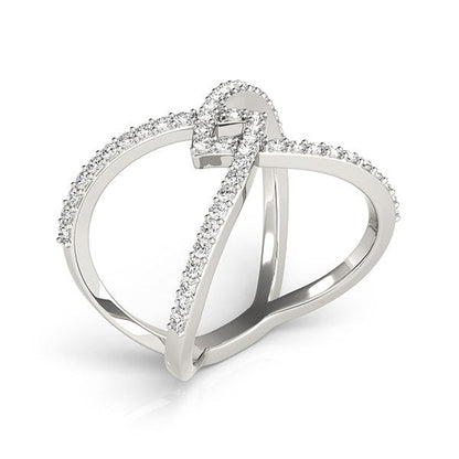 14k White Gold Fancy Entwined Design Diamond Ring (1/2 cttw) Bids.com