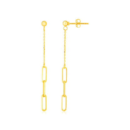 14K Yellow Gold Paperclip Chain and Fine Link Earrings Bids.com