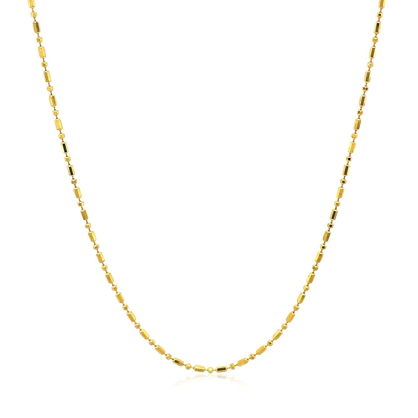 14k Yellow Gold Diamond-Cut Bead Chain 1.0mm Bids.com