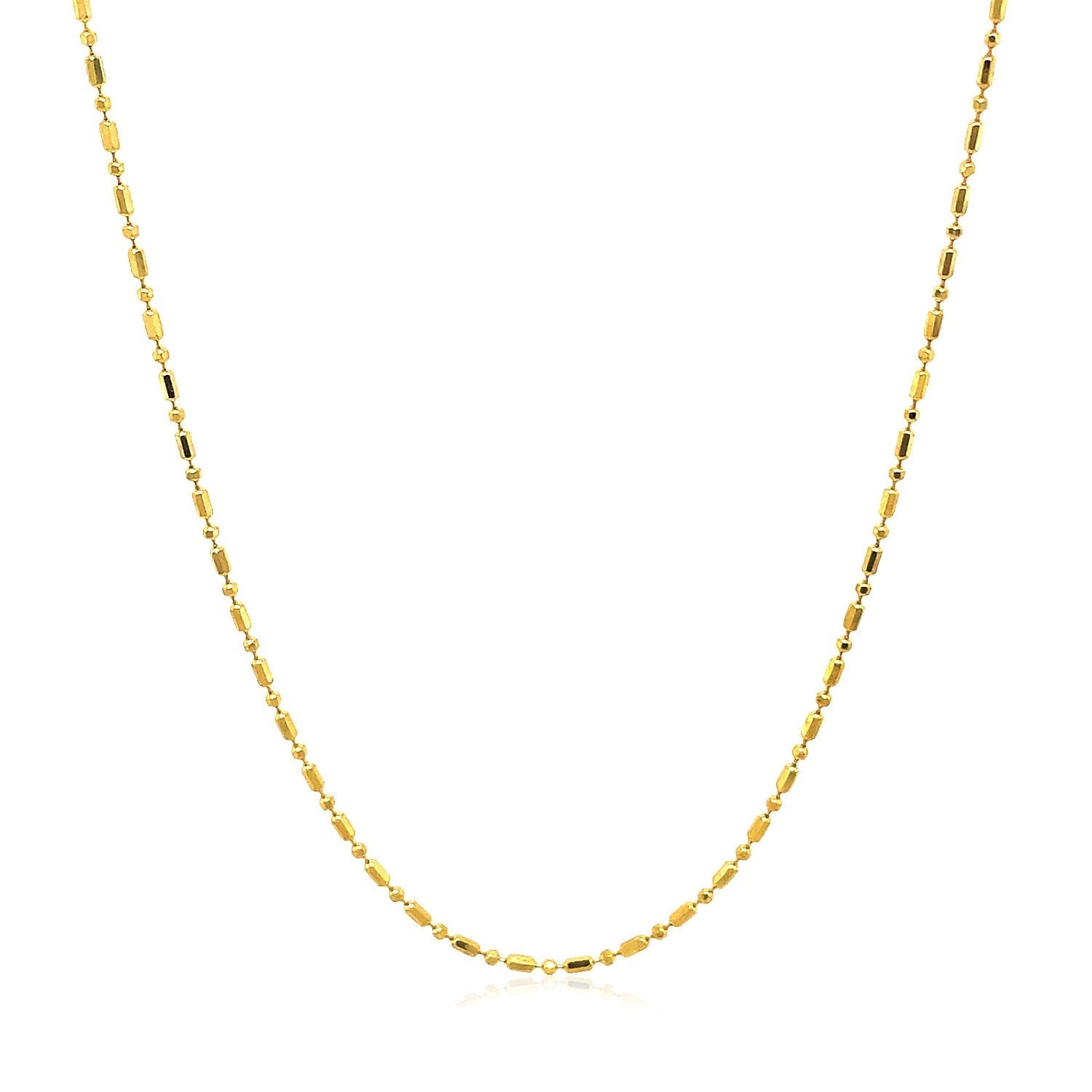 14k Yellow Gold Diamond-Cut Bead Chain 1.0mm Bids.com