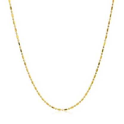 14k Yellow Gold Diamond-Cut Bead Chain 1.0mm Bids.com