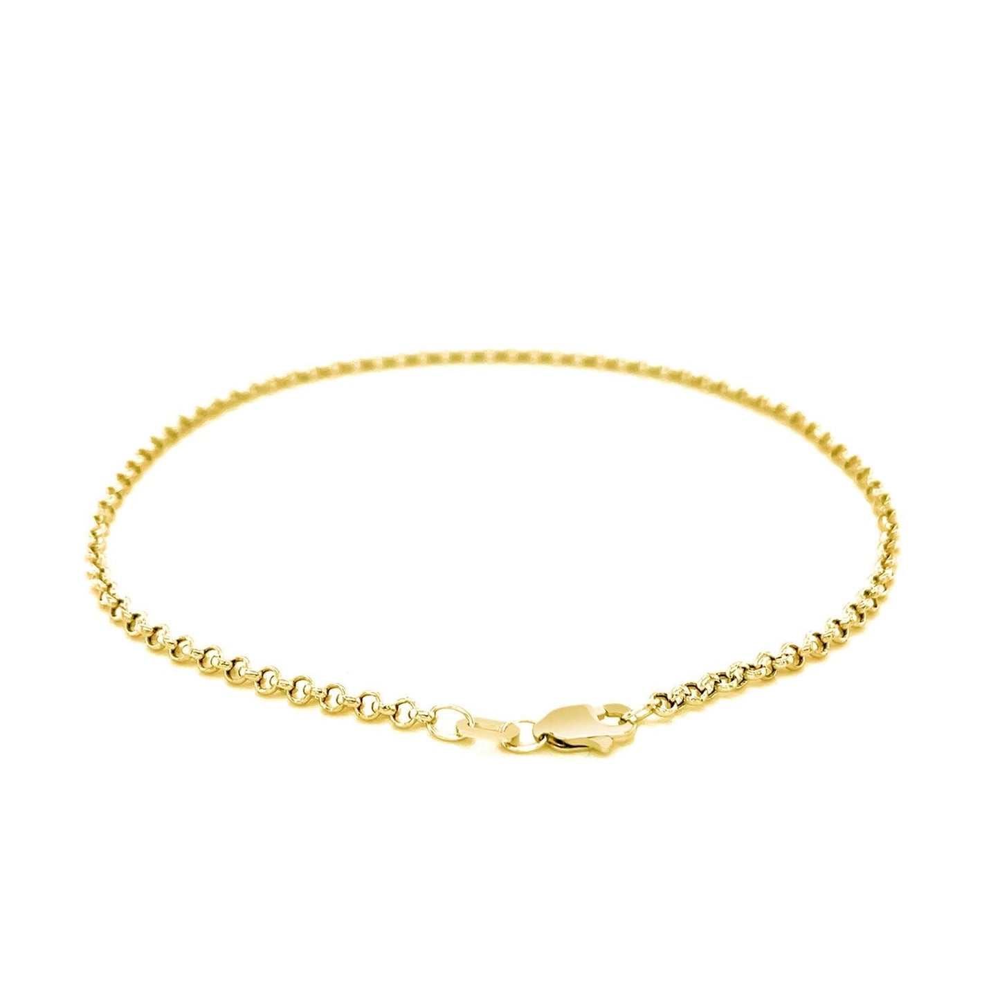 2.3mm 10k Yellow Gold Rolo Anklet Bids.com