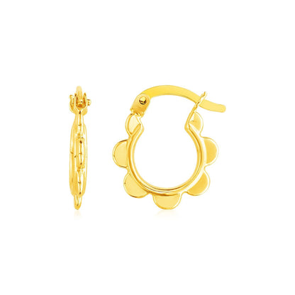14k Yellow Gold Scalloped Hoop Earrings Bids.com