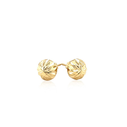 14k Yellow Gold Textured Flat Style Stud Earrings Bids.com