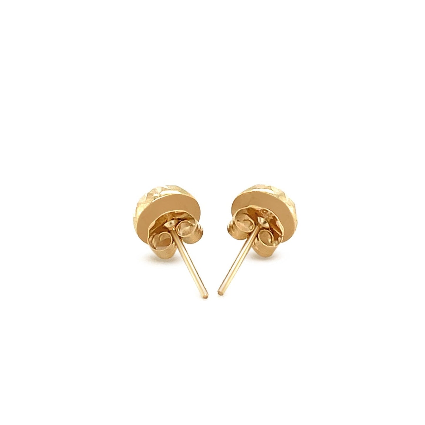 14k Yellow Gold Textured Flat Style Stud Earrings Bids.com
