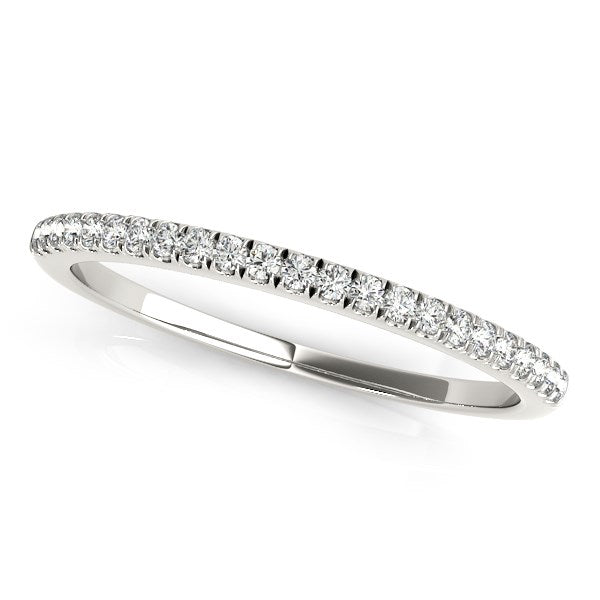 14k White Gold Diamond Pave Set Wedding Band (1/8 cttw) Bids.com