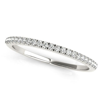 14k White Gold Diamond Pave Set Wedding Band (1/8 cttw) Bids.com