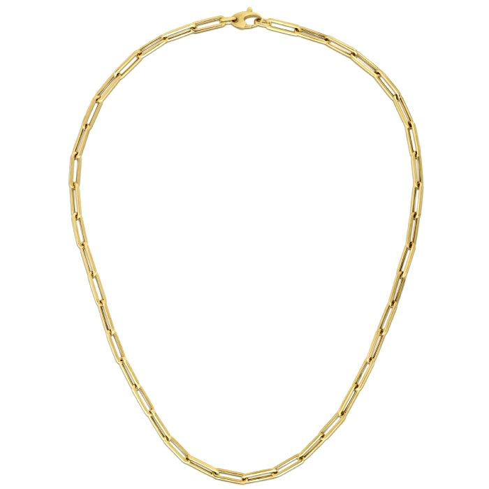 14K Yellow Gold Bold Paperclip Chain (4.2 mm) Bids.com