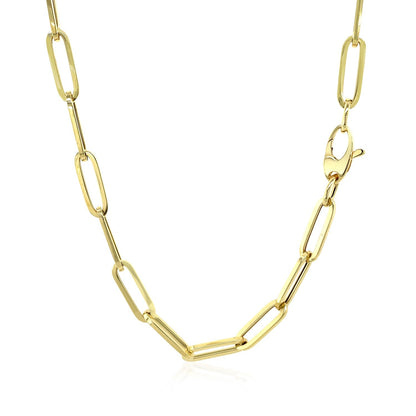 14K Yellow Gold Bold Paperclip Chain (4.2 mm) Bids.com