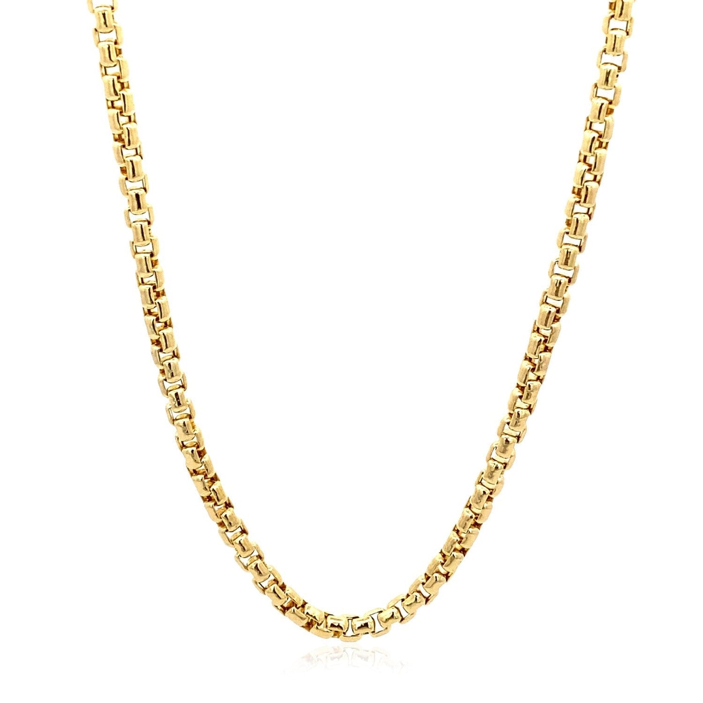 3.4mm 14k Yellow Gold Round Box Chain Bids.com