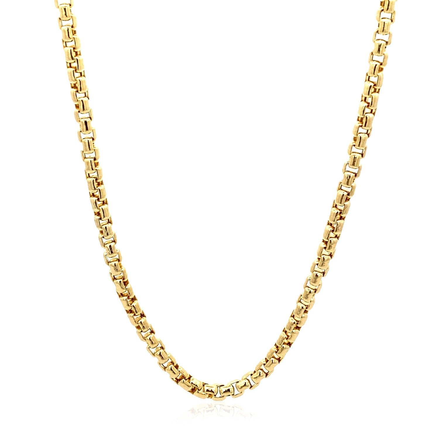 3.4mm 14k Yellow Gold Round Box Chain Bids.com