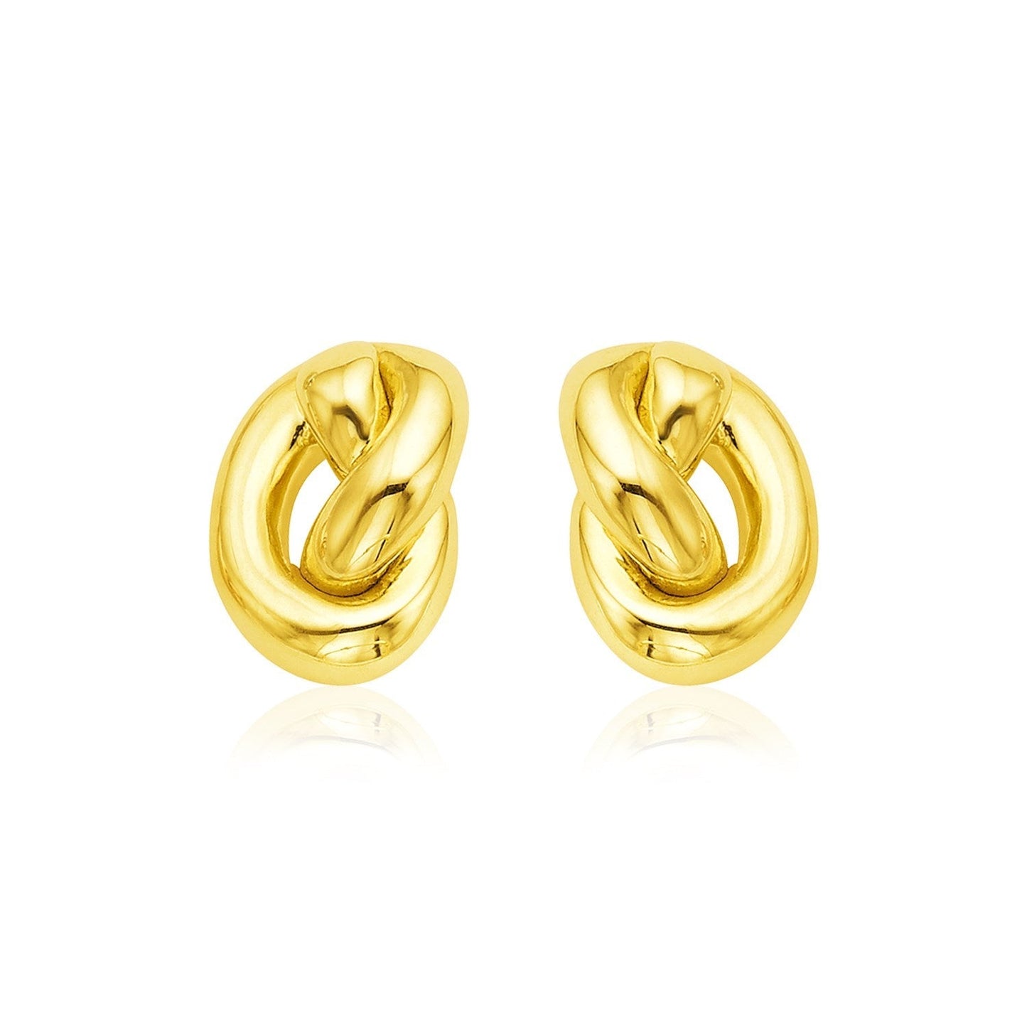 14k Yellow Gold Polished Knot Earrings Bids.com