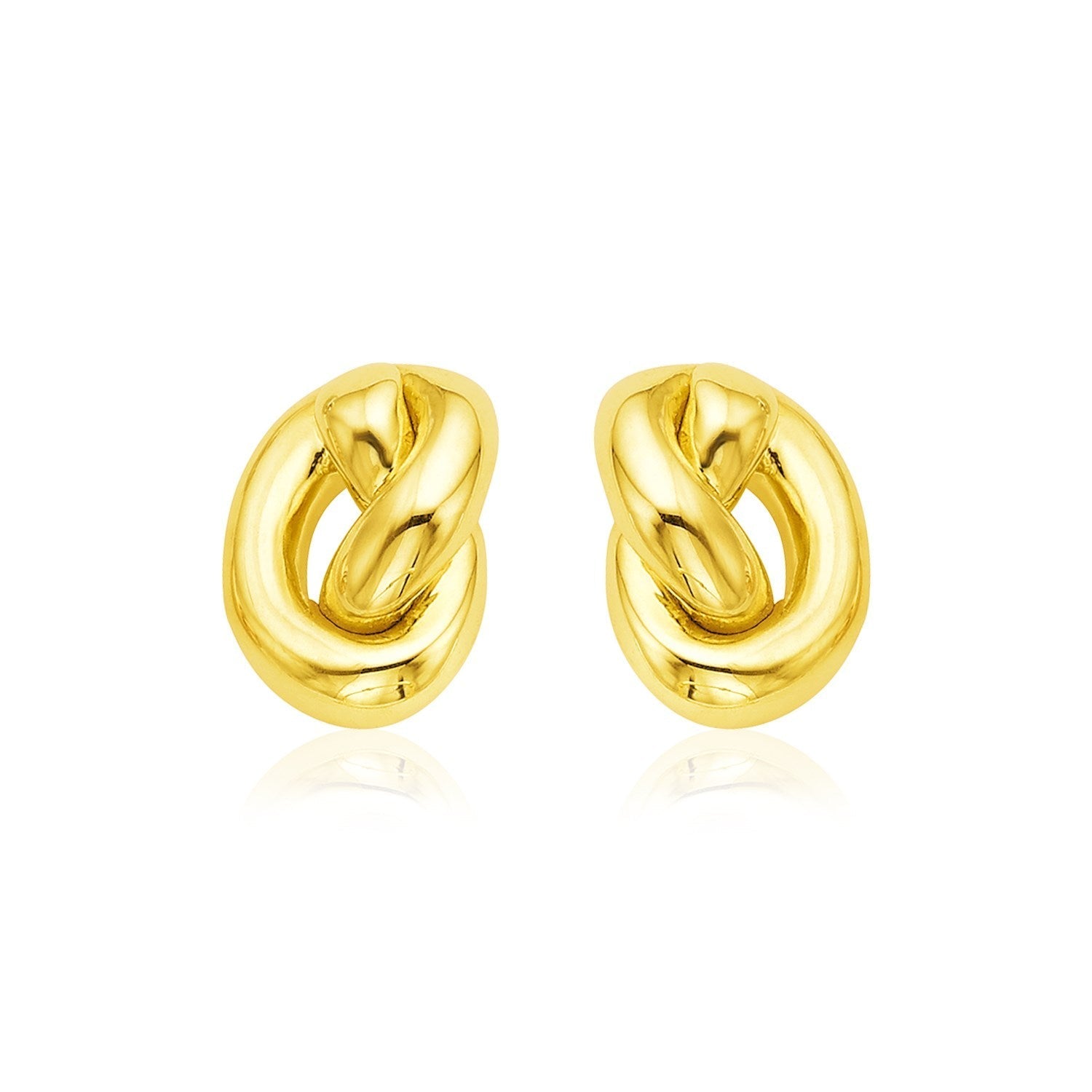 14k Yellow Gold Polished Knot Earrings Bids.com