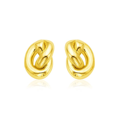 14k Yellow Gold Polished Knot Earrings Bids.com