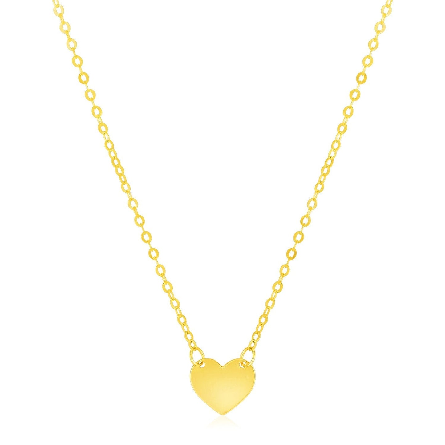 14k Yellow Gold Polished Mini Heart Necklace Bids.com