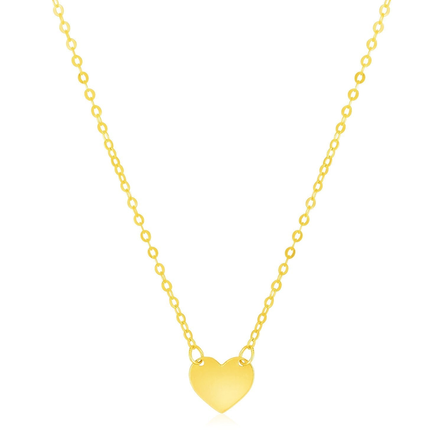 14k Yellow Gold Polished Mini Heart Necklace Bids.com