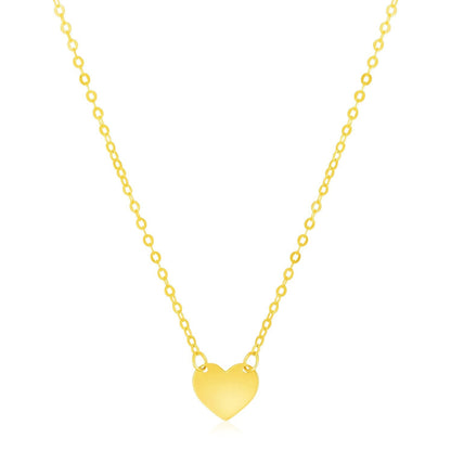 14k Yellow Gold Polished Mini Heart Necklace Bids.com