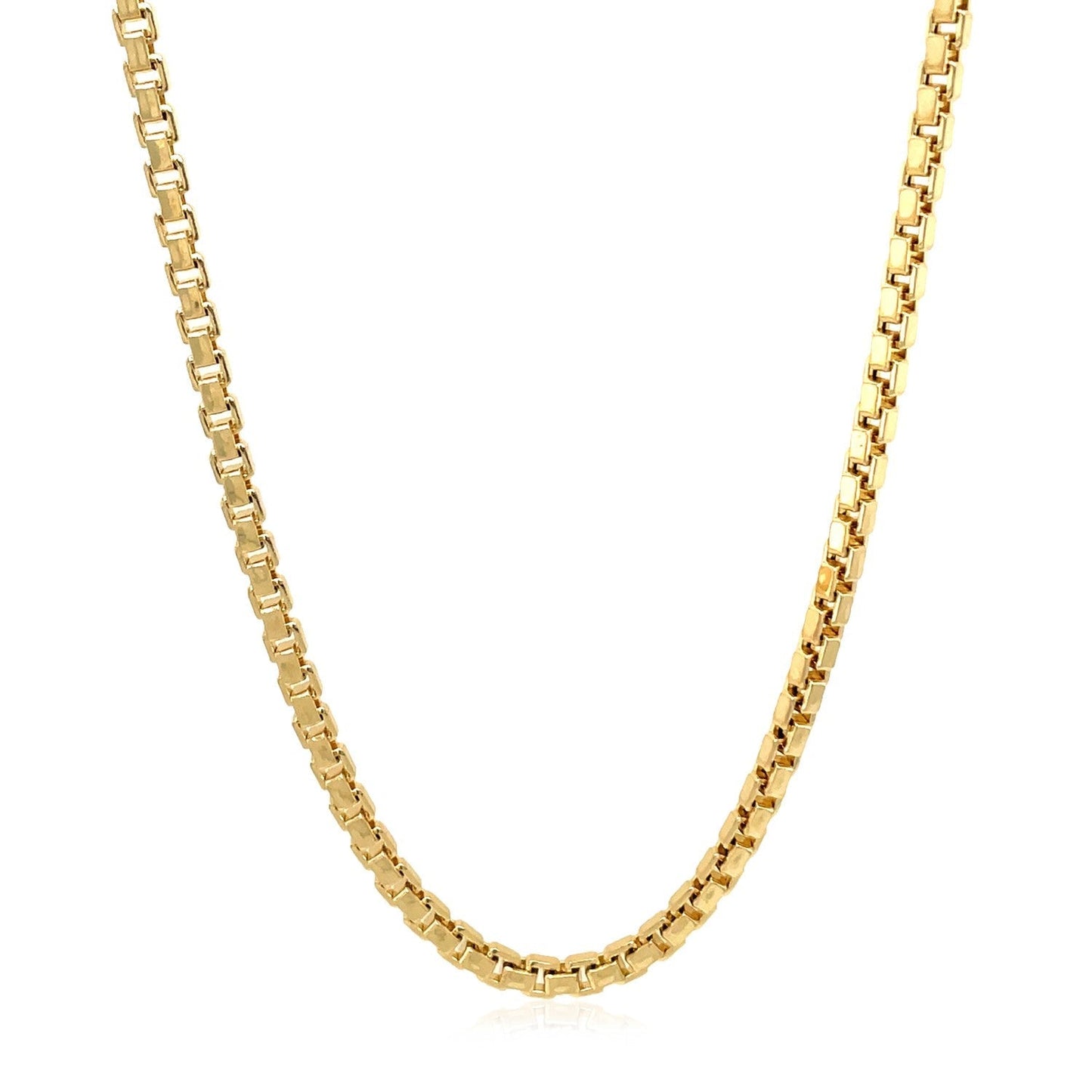 2.5mm 14k Yellow Gold Semi Solid Box Chain Bids.com