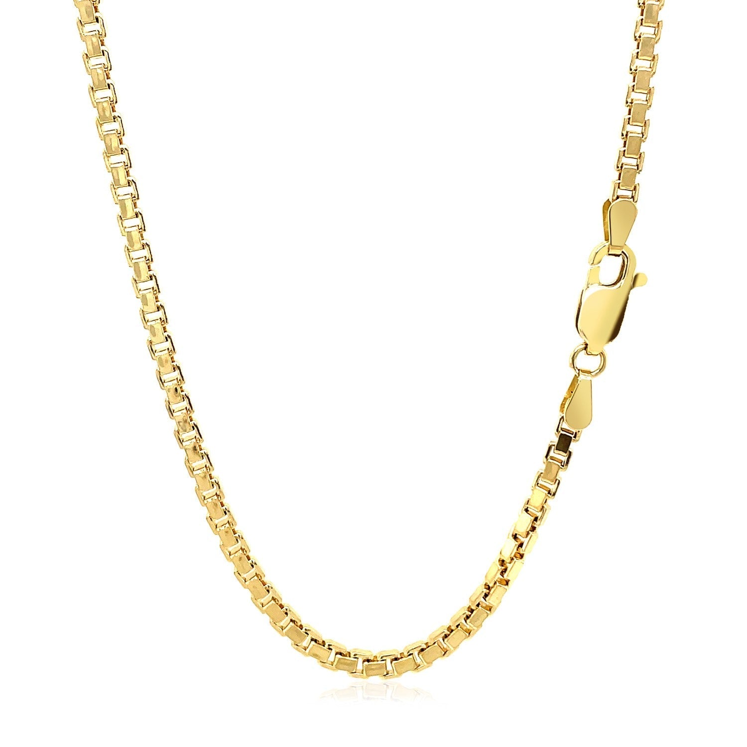 2.5mm 14k Yellow Gold Semi Solid Box Chain Bids.com