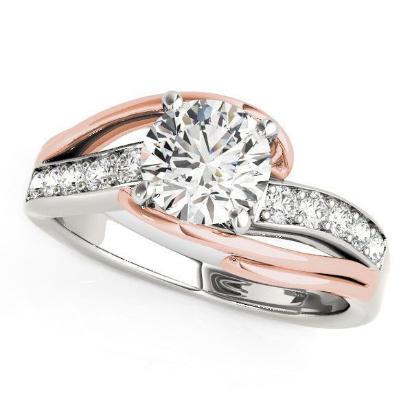 14k White And Rose Gold Bypass Shank Diamond Engagement Ring (1 1/8 cttw) Bids.com