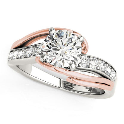 14k White And Rose Gold Bypass Shank Diamond Engagement Ring (1 1/8 cttw) Bids.com