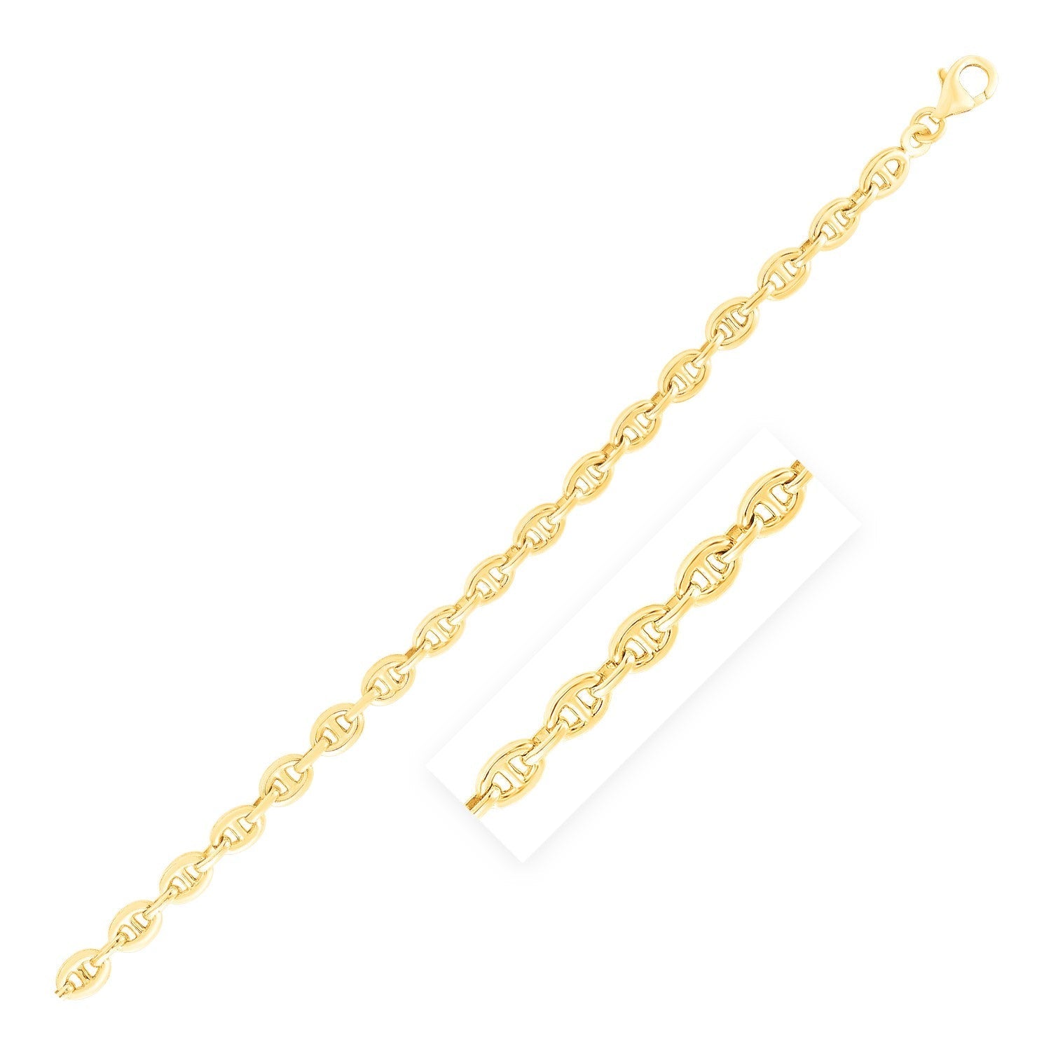 14k Yellow Gold High Polish Mariner Link Chain (5.4mm) Bids.com