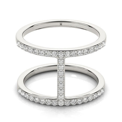14k White Gold Dual Band Bridge Style Diamond Ring (3/8 cttw) Bids.com