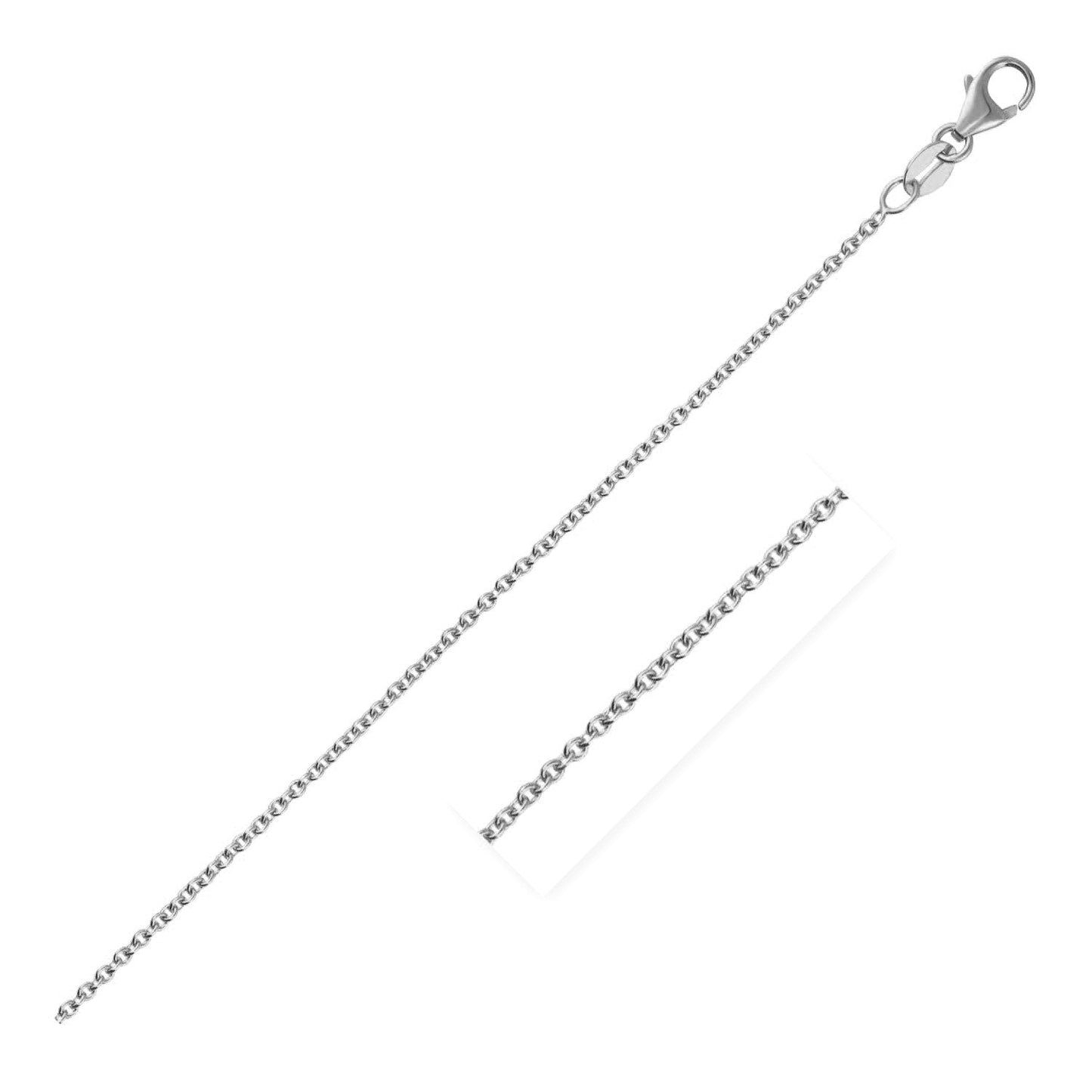 14k White Gold Round Cable Link Chain 1.5mm Bids.com