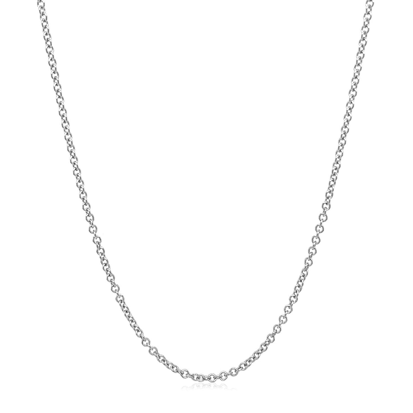 14k White Gold Round Cable Link Chain 1.5mm Bids.com